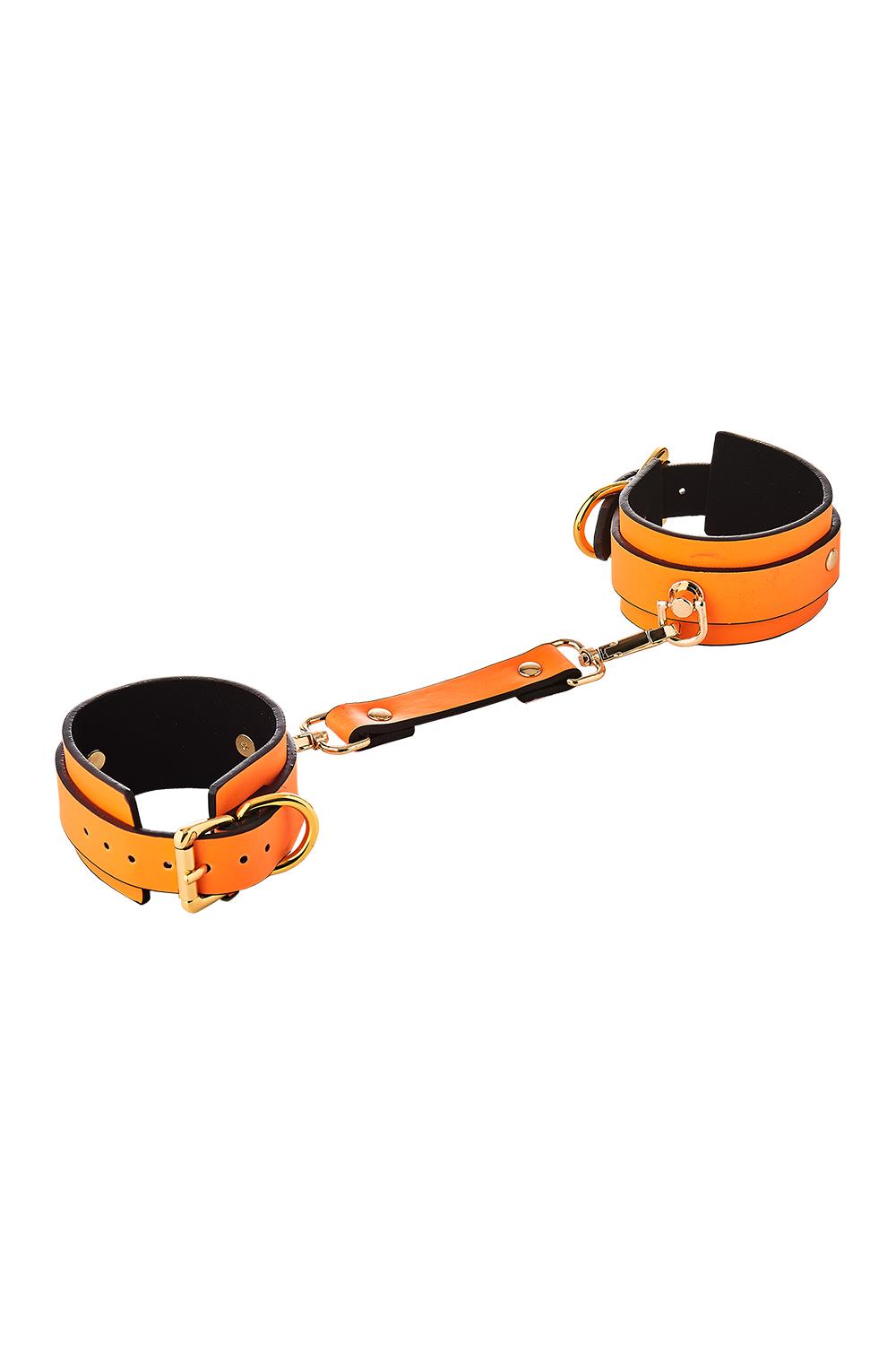 Bondage Håndledsmanchetter i Orange Selvlysende farve - Bondage Udstyr