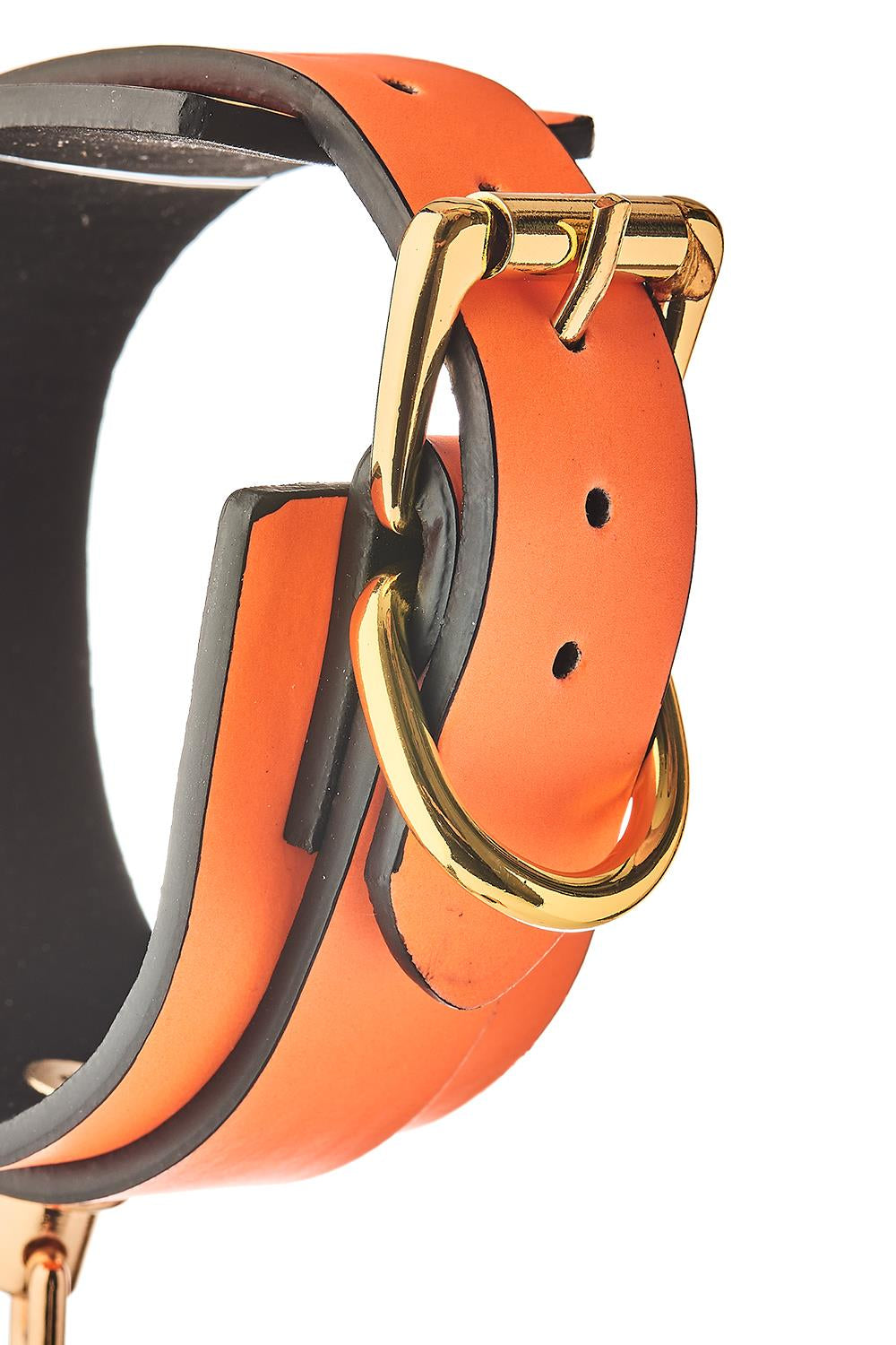 Orange Bondage Håndledsmanchetter i selvlysende design fra Radiant