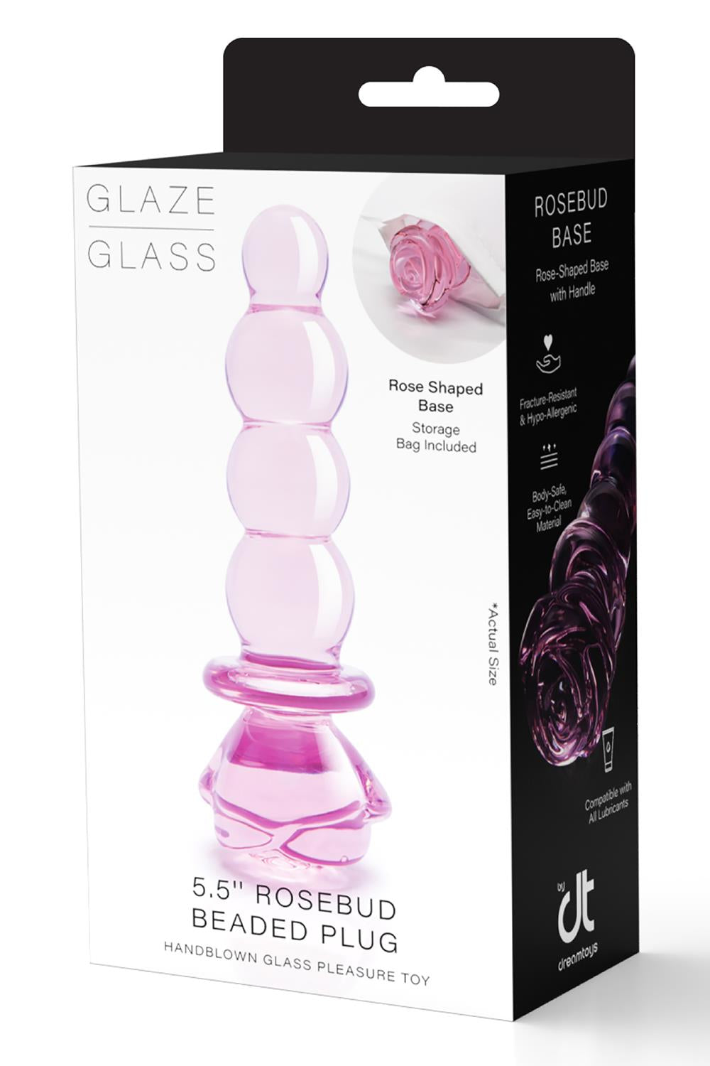 GLAZE GLASS ROSEBUD - BUTTPLUG