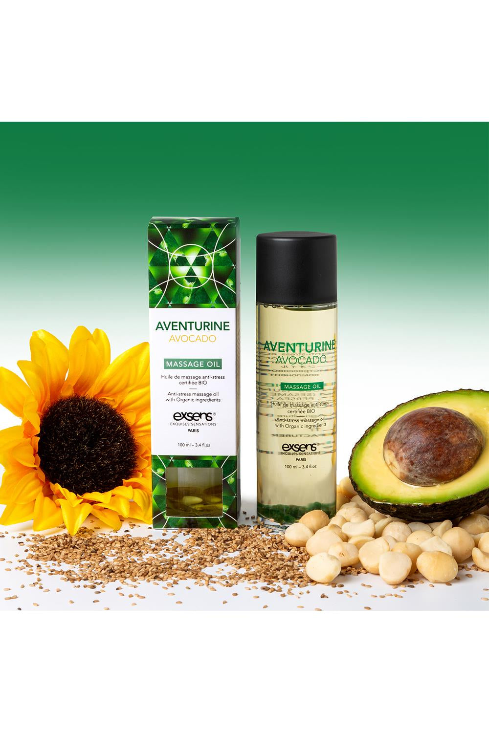 ORGANIC AVENTURINE AVOCADO - MASSAGE OLIE