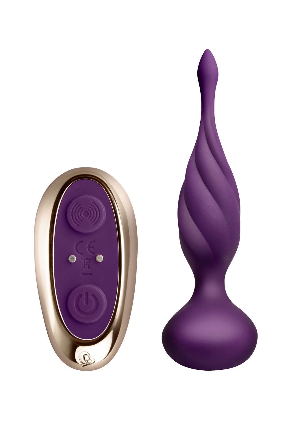 Buttplug Spiral med Vibrator og fjernbetjening