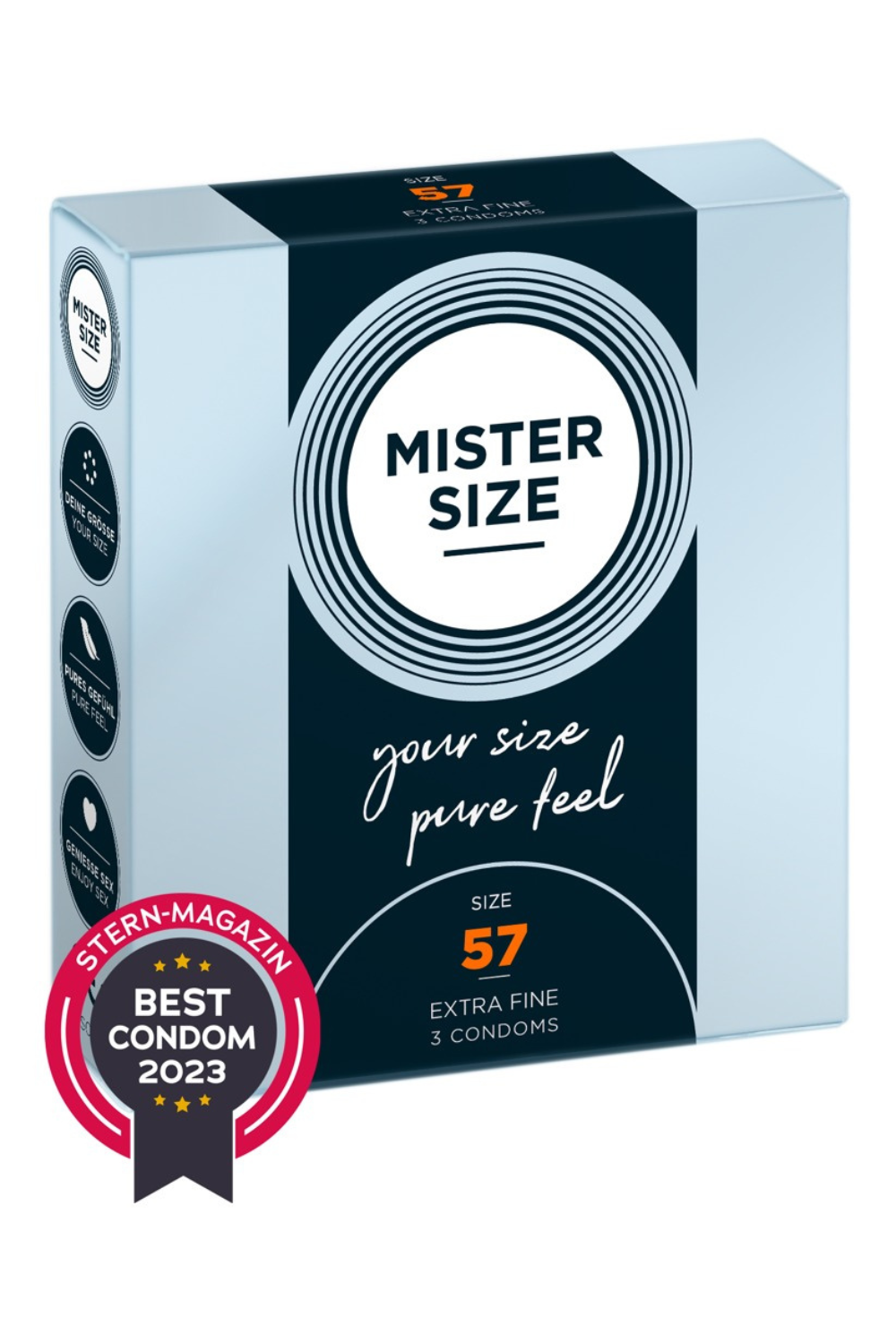 Kondomer i størrelse 57 fra Mister Size - Prisvindende Prævention