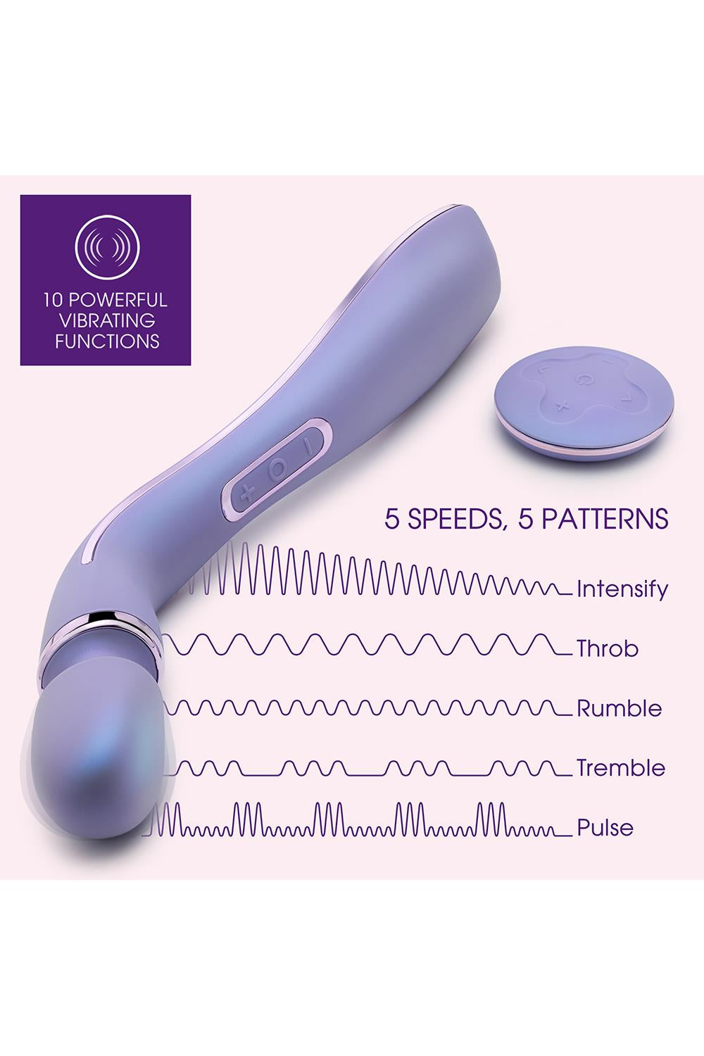 Wellness Wand Vibrator med Fjernbetjening - to kraftfulde vibrationer