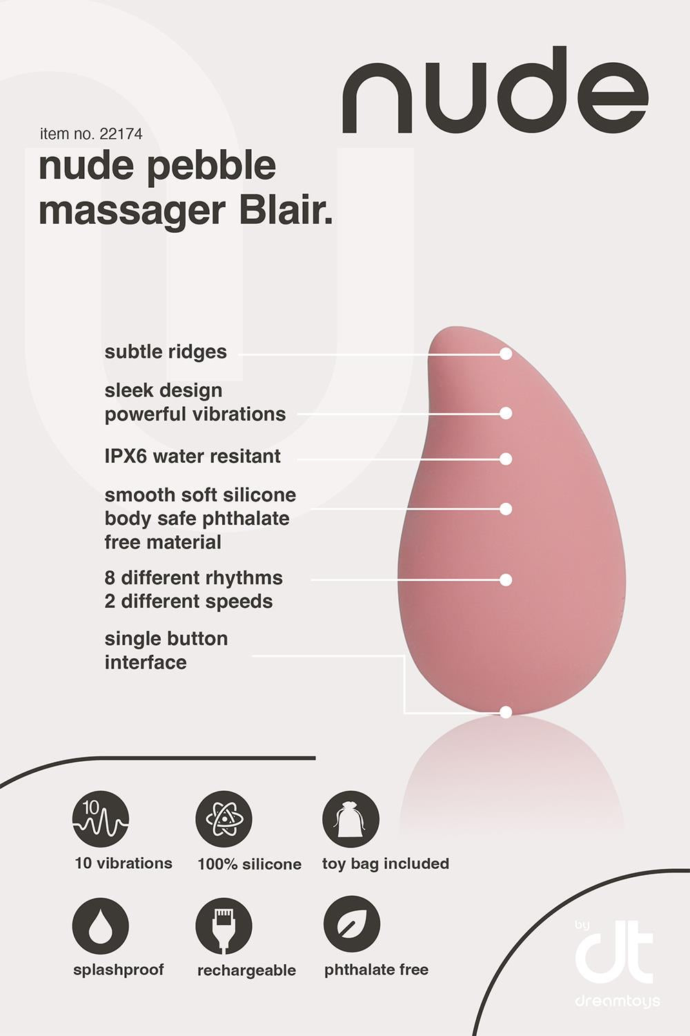 Nude Blair Vibrator til Kropslig Stimulering