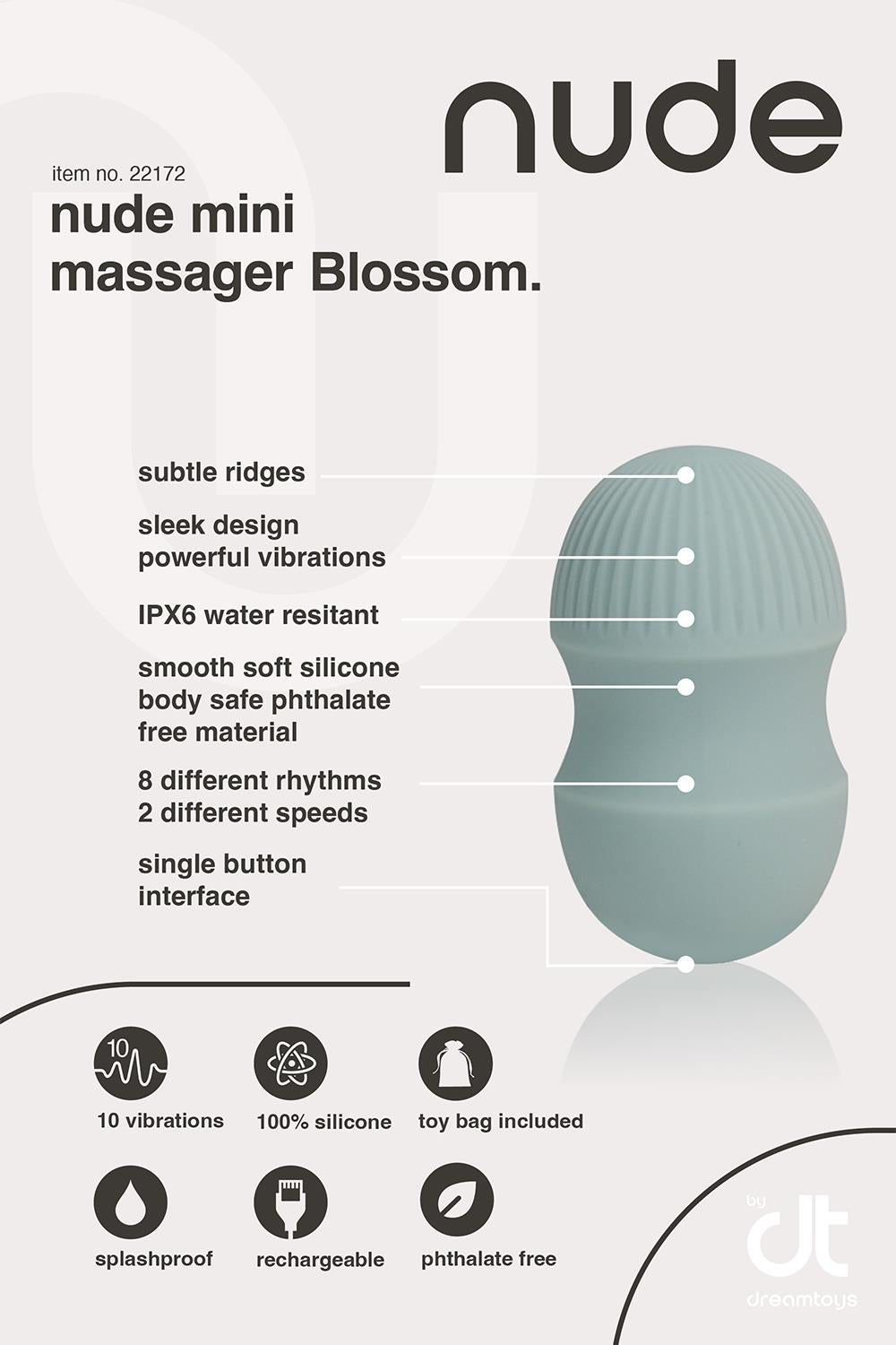 Nude Mini Massager Blossom Vibrator Sexlegetøj