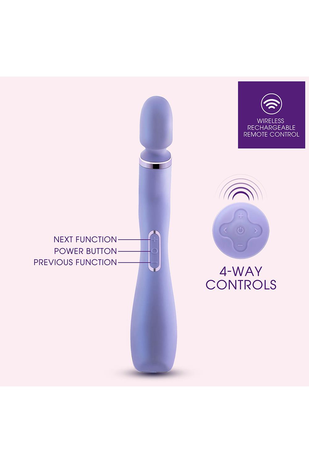 Vibrator Wand med Fjernbetjening i flot lilla farve fra Wellness